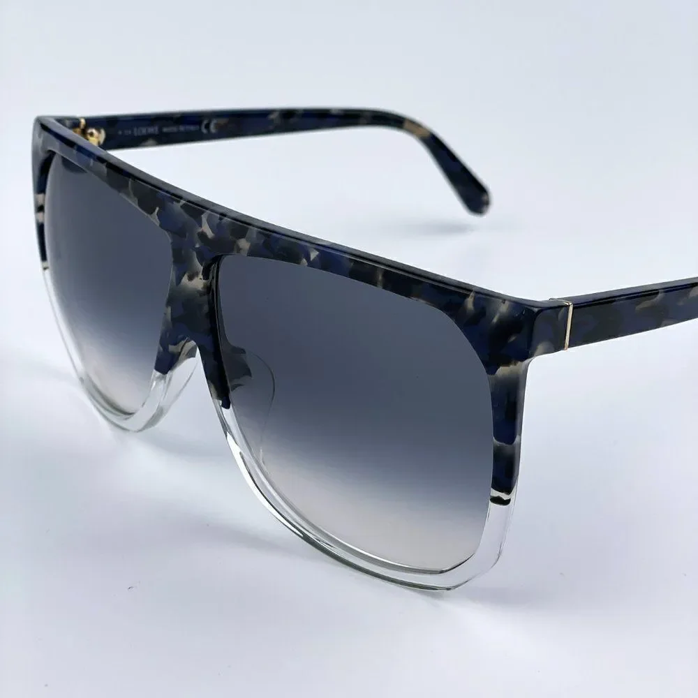 NEW Loewe LW40001F FILIPA 56B Shiny Havana Gradient Smoke Shield Women Sunglasse